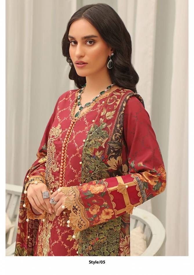 Al Karam Queens Court Fancy Wear Cambric Cotton Latest Dress Material Collection